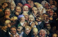 «ملاقات ۳۵ چهره» اثر اونوره دومیه نقاش واقع‌گرای فرانسوی. او در این نقاشی نابرابری اجتماعی و فساد سیاسی فرانسه در قرن ۱۹ را نشان می‌دهد.