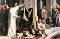 شفای بیمار فلج به‌دست عیسی(ع) در نزدیکی تالاب بیت‌حسدا. نقاش: کارل هنریک بلاخ.